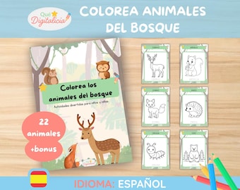 Kleurboek Bosdieren | Printbaar educatief PDF-bestand | Verschillende dieren | Activiteiten + Stippelschrift