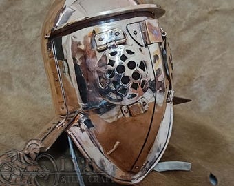 Gladiator Provocator Bronze Helmet | Solid Handmade Bronze Armor Replica | Historical Reenactment & LARP