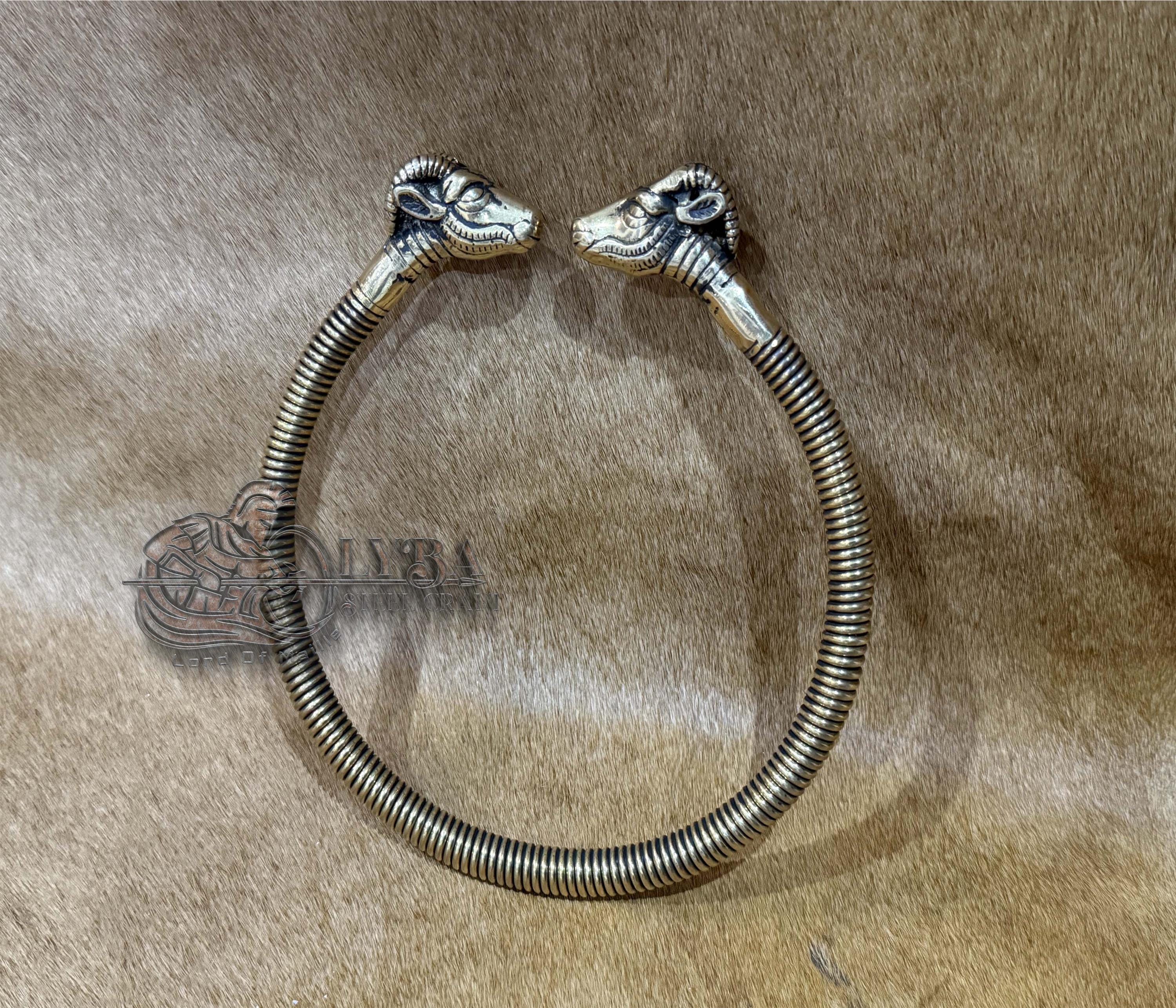 Torque Roman Accessory Celtic Ram’s Head Torc | Solid Brass Torque Necklace | Roman & Greek ...
