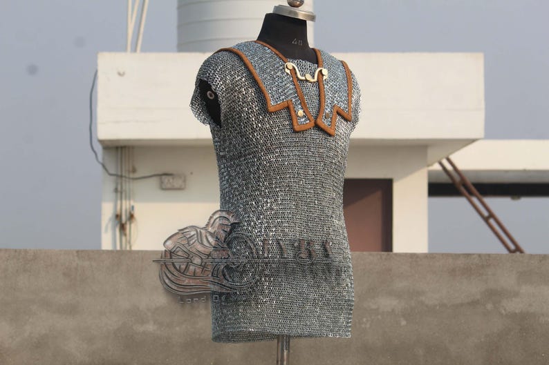 Roman Lorica Hamata Chainmail | 6mm Mild Steel Armor With Leather Trim ...