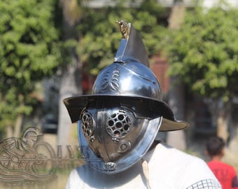 Hełm gladiatora Thraex – rzymska zbroja stalowa kalibru 18 do rekonstrukcji i LARP-ów