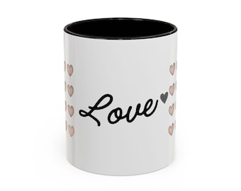 Love Heart Mug 11oz 15oz Accent Coffee Mug | Heart Design, Coffee Tea Cocoa