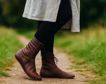 Medieval Viking Pirate Boots, Renaissance Knight Pu Leather Boots, Ren Faire Larp Cosplay Boots, Renaissance Fairs Viking Brown/black Boots