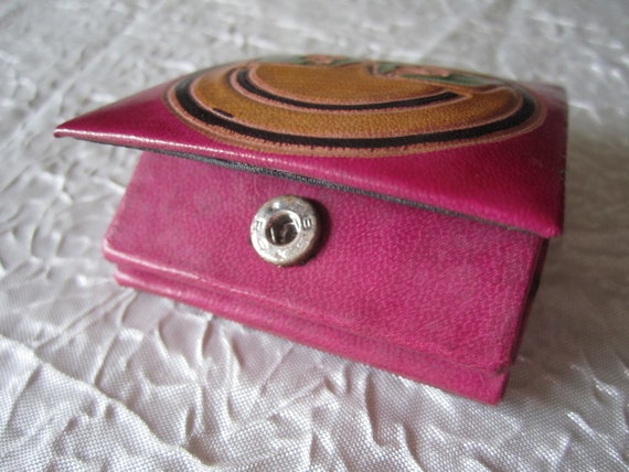 Vintage Smiley Face Leather Coin Purse by The Med… - image 4