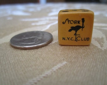 Vintage Stork Club Dice Collectible Die