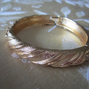 Monet Gold Tone Metal Vintage Bracelet with Safety Chain