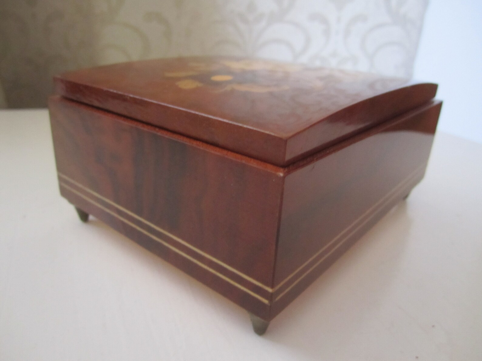 Vintage Wood Lacquer Musical Jewelry Box Made in Italy Reuge Etsy