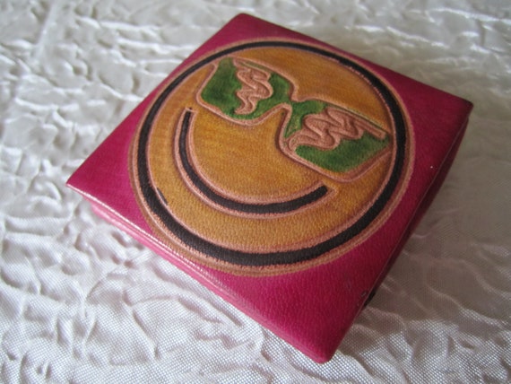 Vintage Smiley Face Leather Coin Purse by The Med… - image 3