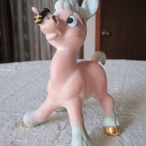 Reserved for Heather Donkey with Bee on his Nose Whimsical Figurine Freeman McFarlin