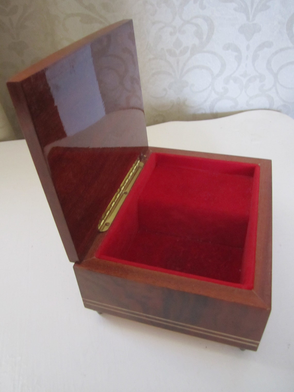 Vintage Wood Lacquer Musical Jewelry Box Made in Italy Reuge Etsy
