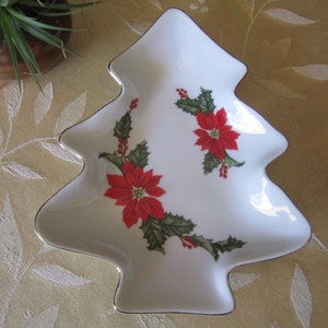 Vintage Christmas Lefton China Tree Small Candy Trinket Dish