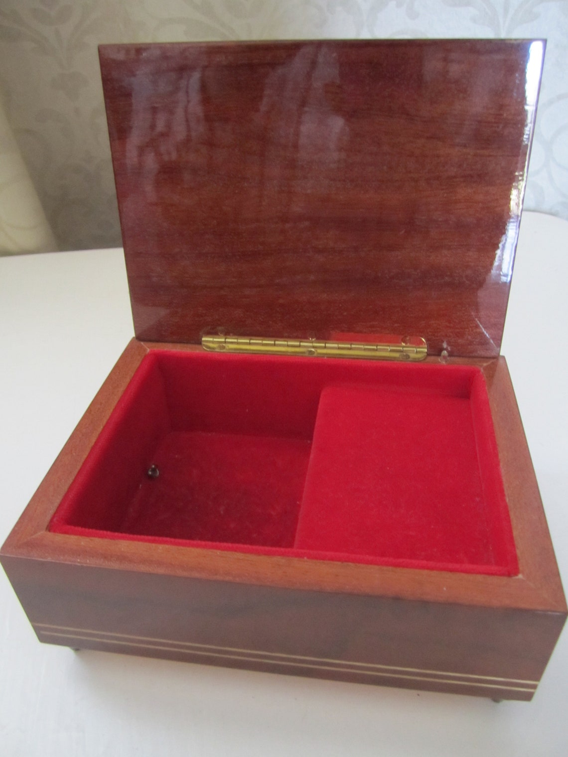 Vintage Wood Lacquer Musical Jewelry Box Made in Italy Reuge Etsy