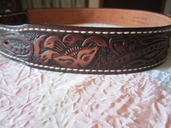 Vintage Torel Tooled Leather Belt Tooled Leather 30 main image 4
