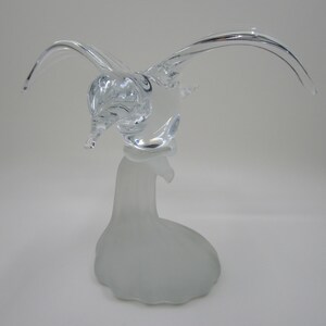 Glass Seagull Sculpture Vintage Beach Ocean Decor Figurine