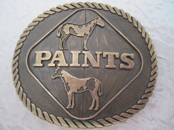 Western Belt Buckle ADM Vintage Solid Brass