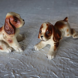 Vintage Spaniel Salt and Pepper Shaker Pair Enesco Japan