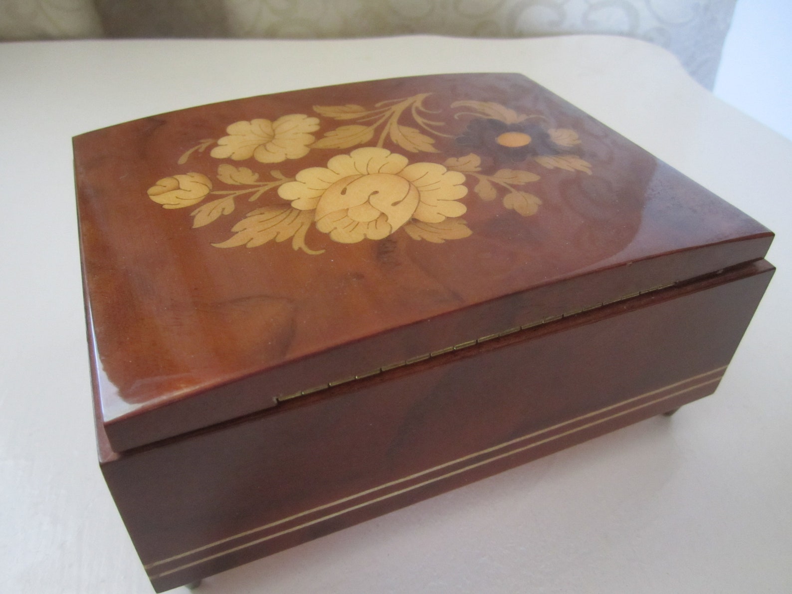 Vintage Wood Lacquer Musical Jewelry Box Made in Italy Reuge Etsy