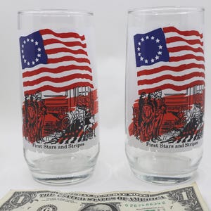 1976 Bicentennial Drinking Glass Pair Coca Cola Heritage Collector Series