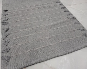 Handwoven Organic Cotton Yoga Mat: Natural, Non-Slip, 2x6 Feet