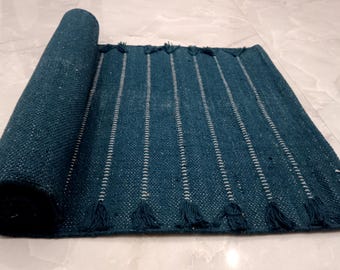 Handwoven Organic Cotton Yoga Mat: Natural, Non-Slip, 2x6 Feet