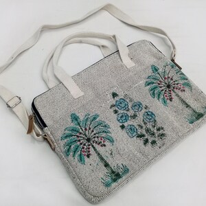Handblock-vadderad bomullsfodral för laptop: Boho vadderat 14-tumsfodral