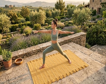Handwoven Organic Cotton Yoga Mat: Natural, Non-Slip, 2x6 Feet