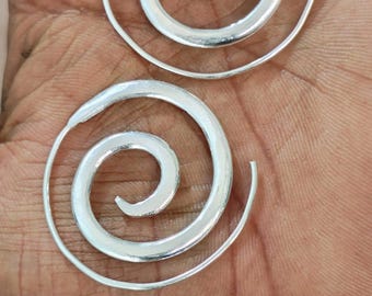 Zilveren spiraaloorbellen, boho-hangsieraden |  cadeau voor haar, cadeaus voor vrouwen