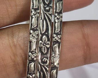 Oxidized Silver Floral Bangles Set | Engraved Leaf Design | Ethnic Indian Bracelet | Boho Vintage Jewelry Gift for Women Fashionable Set!