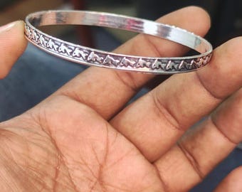 Sterling Silver Fish Bangle Bracelet, Handmade Ocean Jewelry, Nautical Boho Bracelet, 925 Silver Sea Life Bangle Jewelry Gift