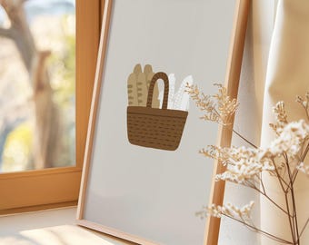 5 Loaves and 2 Fish Digital Print, Bible Story Art (Digital Download)