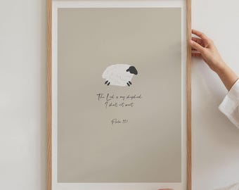 Lost Sheep Poster, Bible Sketch, Jesus Shepherd Verse, Modern Bible Art, Christian Gift, Bible history