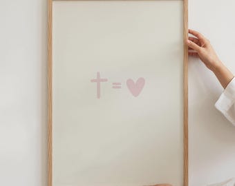 Love Christ Cross Print, Modern Bible Art, Bible Wall Print, Christian Gift (Digital Download)
