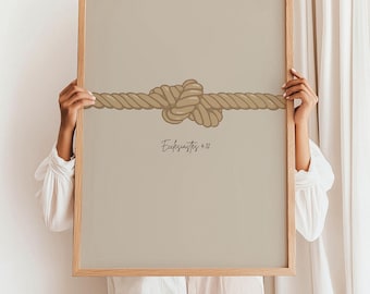 Ecclesiastes Bible Verse Print, A Threefold Cord Sketch (Digital Download)