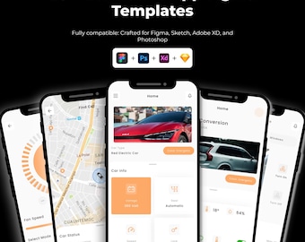 Car App UI Kit Android Automotive Templates Figma Sketch XD