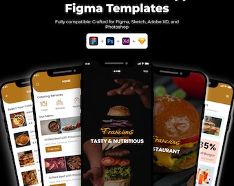 12 Restaurant Figma Mobile App Template