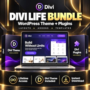 Divi WordPress Theme | Divi Life Bundle | Lifetime Access Drag-and-Drop Builder Plugins Layouts & Addons