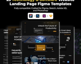 Technology Software Figma Website Landing Page Template Modern SaaS Startup UI Design