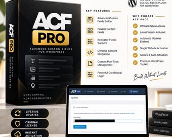 ACF Pro Original License | Lifetime Updates | WordPress Plugin Activation | Multi Site Use