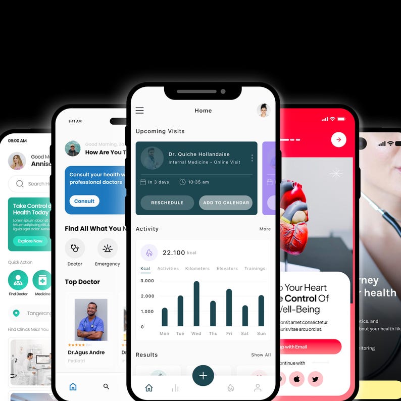 Health Tracking App UI Design Template Comprehensive and User Friendly ...