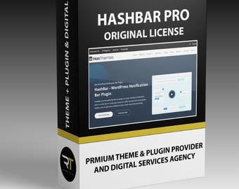 HashBar Pro WordPress Notification Bar Plugin, Lifetime License