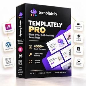 Templately Pro License Key, Elementor and Gutenberg WordPress Templates, 4000+ Ready Designs