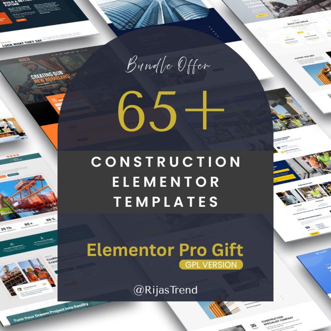 65+ Construction Elementor Template Kits Bundle + Elementor Pro Gift ...