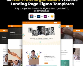 Non Profit Website Canva Template Kids Charity Fundraising Landing Page Nonprofit Organization One Page Website