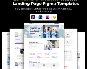 Health Wellness Coach Website Template Nutrition Canva Editable Health Coach One Page Website Design