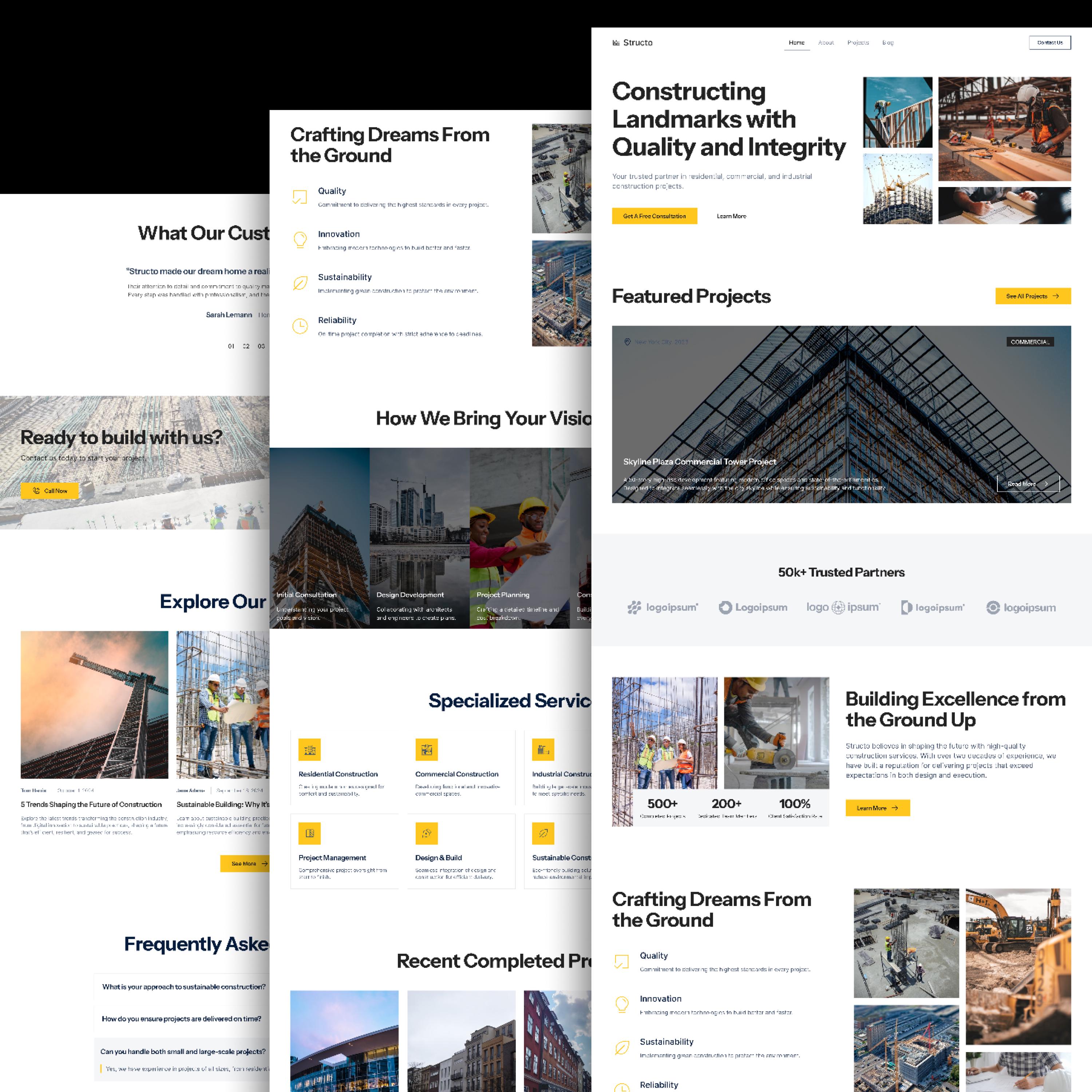 Figma Construction Landing Page Template Real Estate Condo Apartment ...