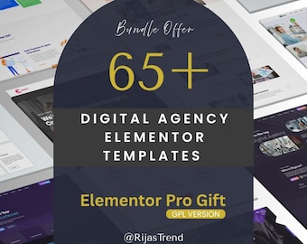 65+ Digital Agency Elementor Templates  Pro Gift WordPress