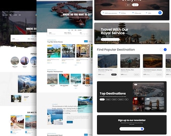 Travel Tourism Travel Agent Canva Website Template One Page Travel Agency Website Travel Landing Page Editable Design