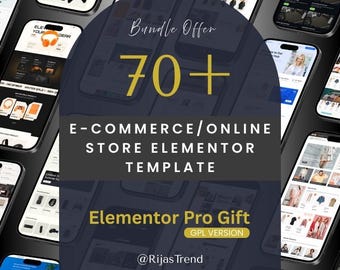 70+ Ecommerce Elementor Website Templates Digital Download