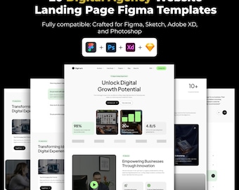 Agency Landing Page Figma Template Modern UI Kit Digital Download