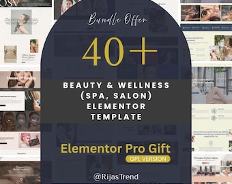 40+ Beauty & Wellness Elementor Template Kits Salon, Spa